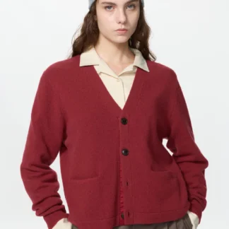 UNIQLO ラムVネックショートカーディガン