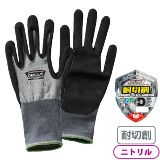 WORKMAN デックスカット耐切創レベルＤ超薄手特殊すべり止めニトリルゴム背抜き手袋 1双